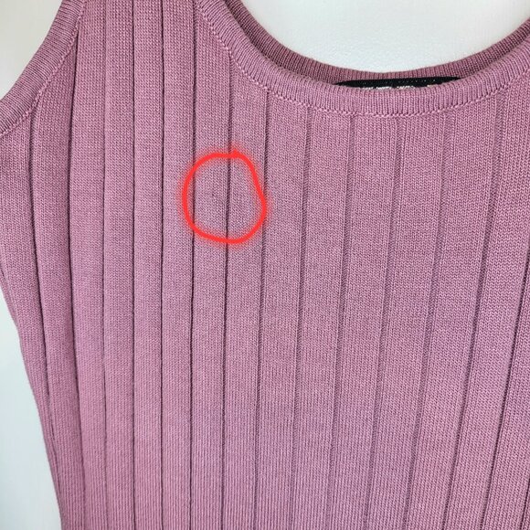 Women's NWT Spring Summer Pink Mauve Ribbed Tank Sweater Dress Sz Medium - Picture 4 of 7
